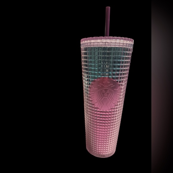 Starbucks Other - Starbucks Textured Pink and Teal Irridescent Tumbler